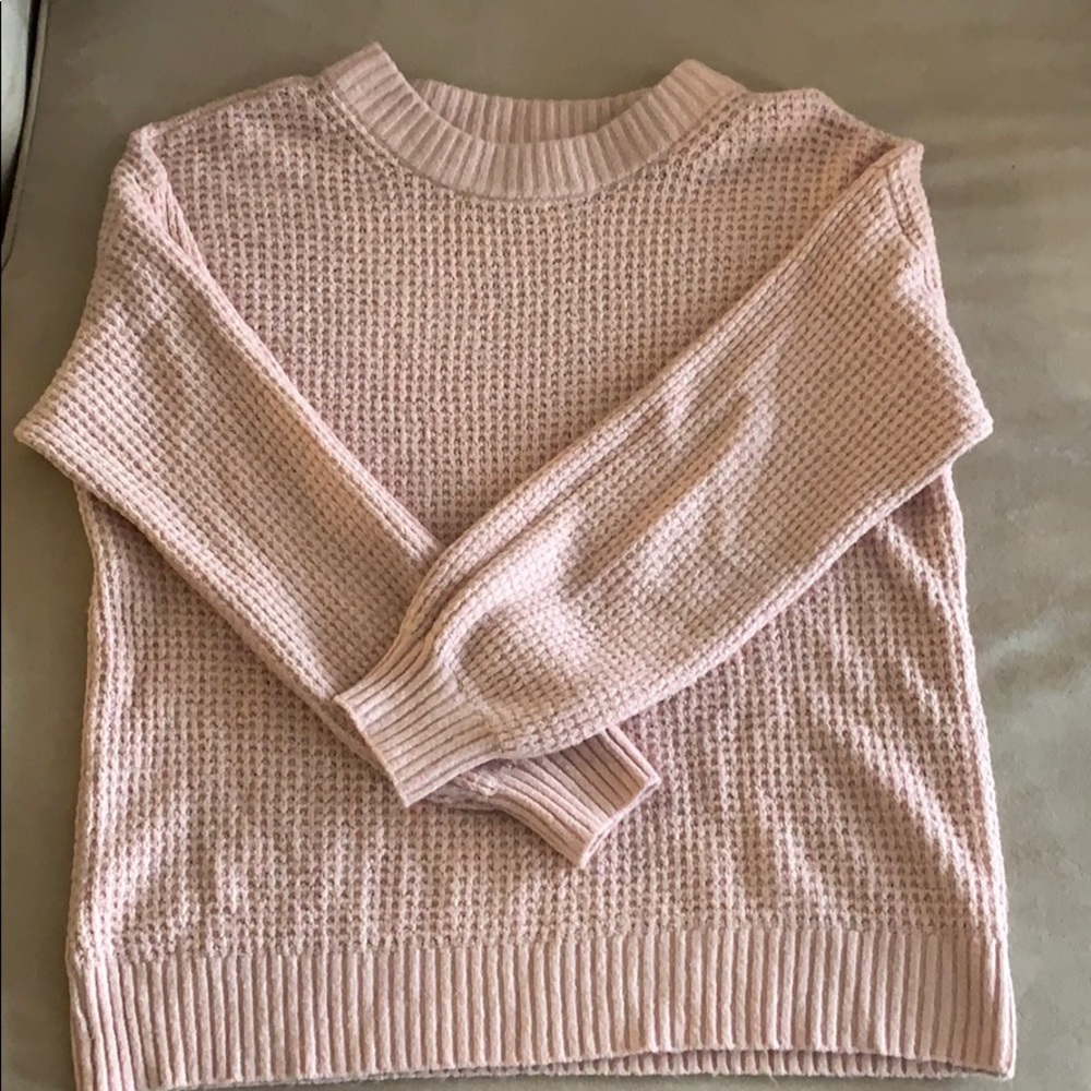 Pink cable kit American eagle sweater